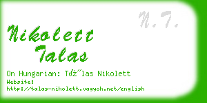 nikolett talas business card